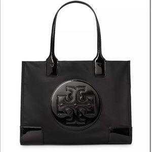 Black patent leather Tory burch tote
